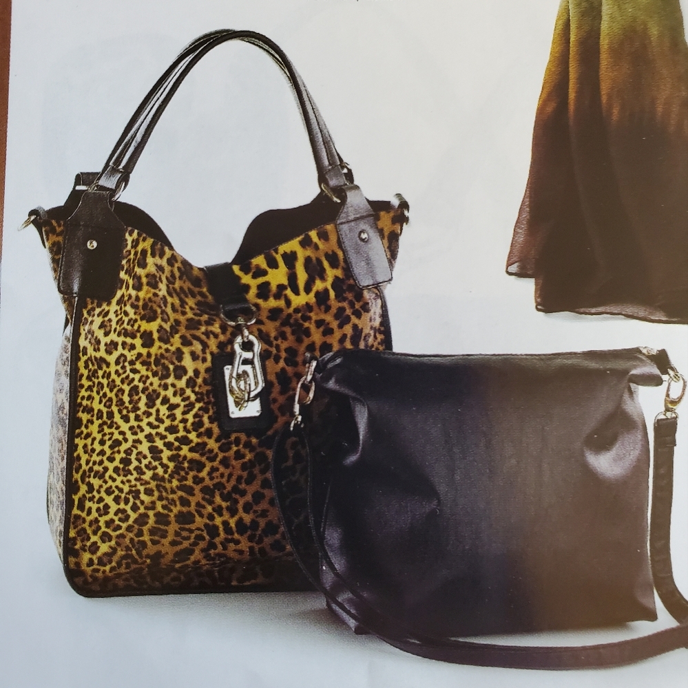 Double Dating Leopard New 2 bags in 1 Penelope Ann animal friendly leather